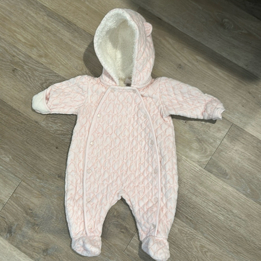 Nordstrom Pink Heart Design Baby Winter Suit